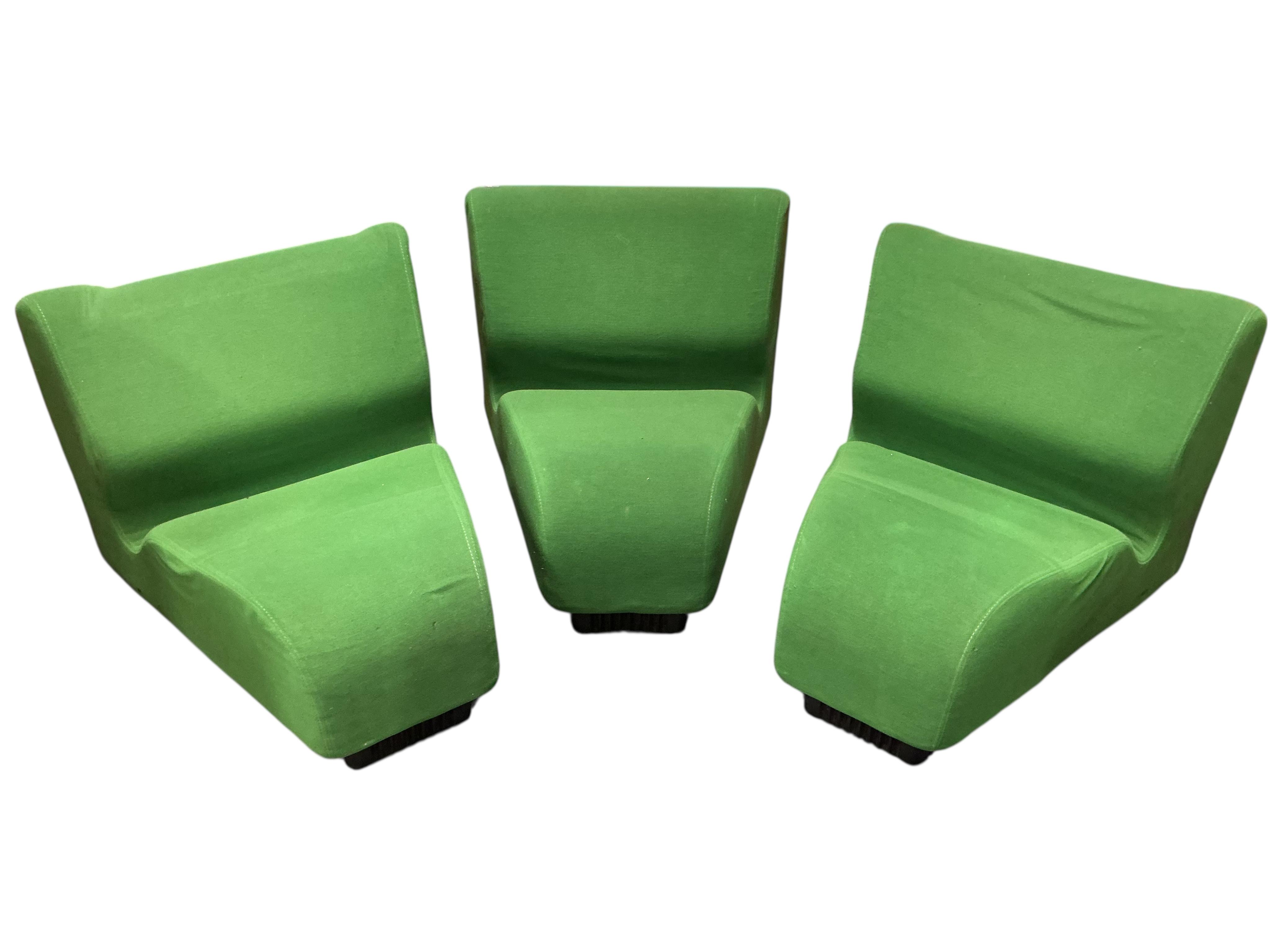 Don Chadwick for Herman Miller, a modular three piece sofa, each section 66cm, depth 76cm, height 68cm
